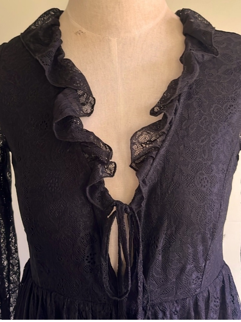 UO Janet Lace Long Sleeve Mini Dress - Picture 5 of 10